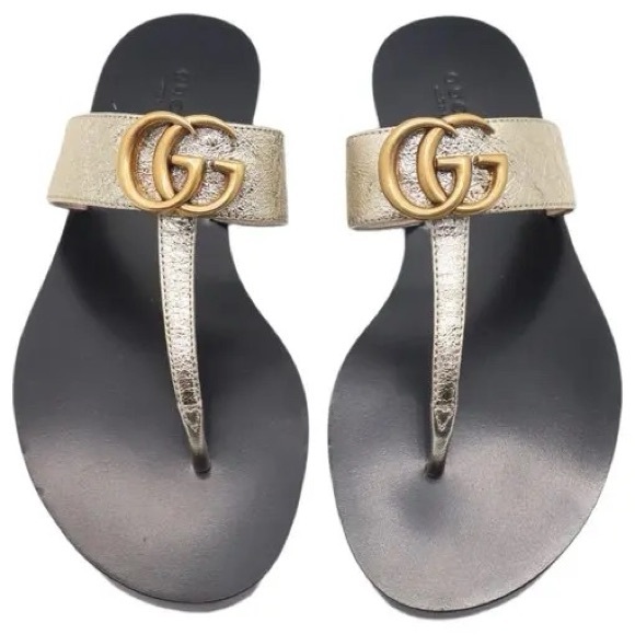 Gucci double G leather sandal - Picture 1 of 6
